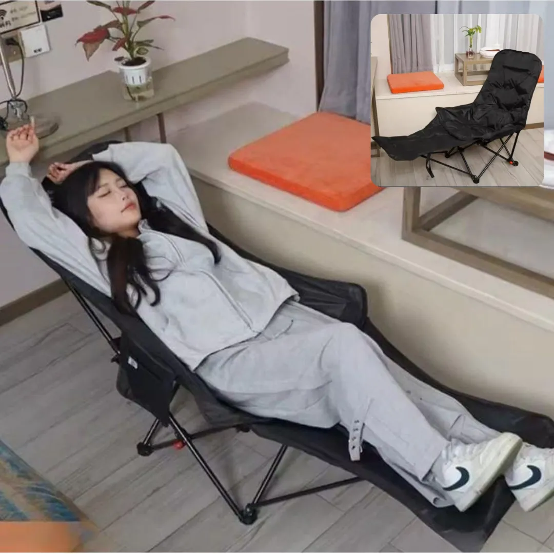 Chaise de Camping Pliable Inclinable avec Repose-Pieds – Fauteuil Extérieur Portable avec Sac de Transport